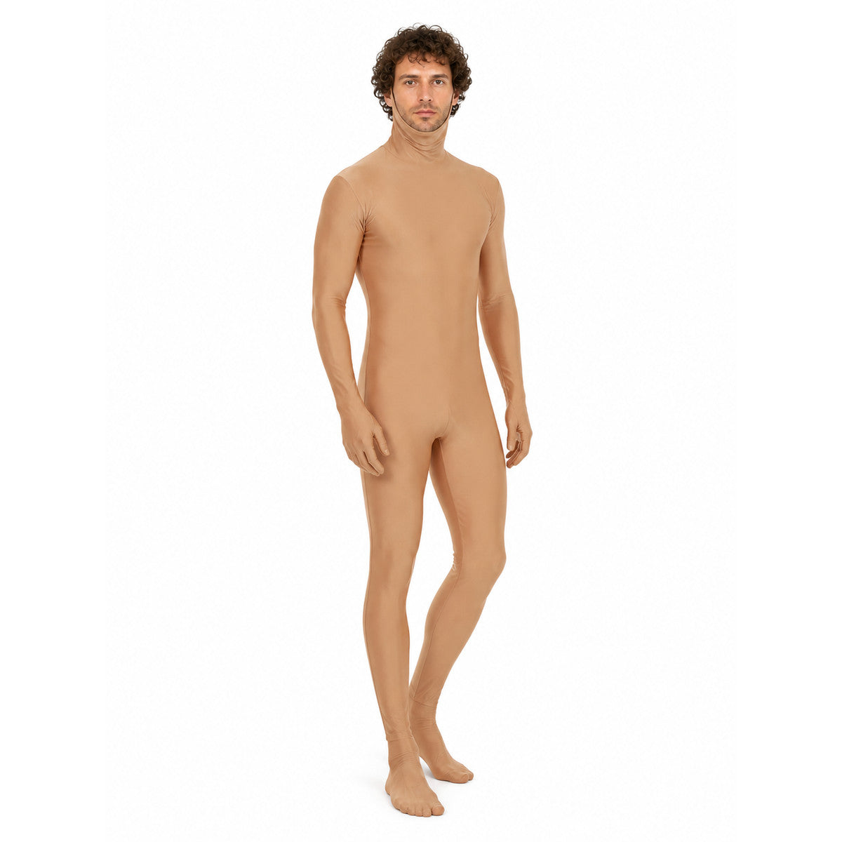 Light Brown Hooded Open-Face Zentai Suit product detail