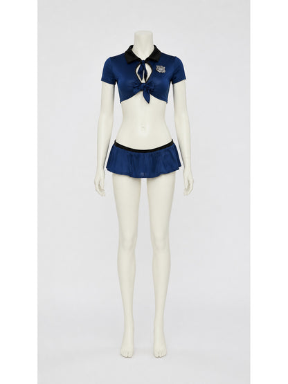 Police Costume with Cropped Top and Skirt Costumes detail