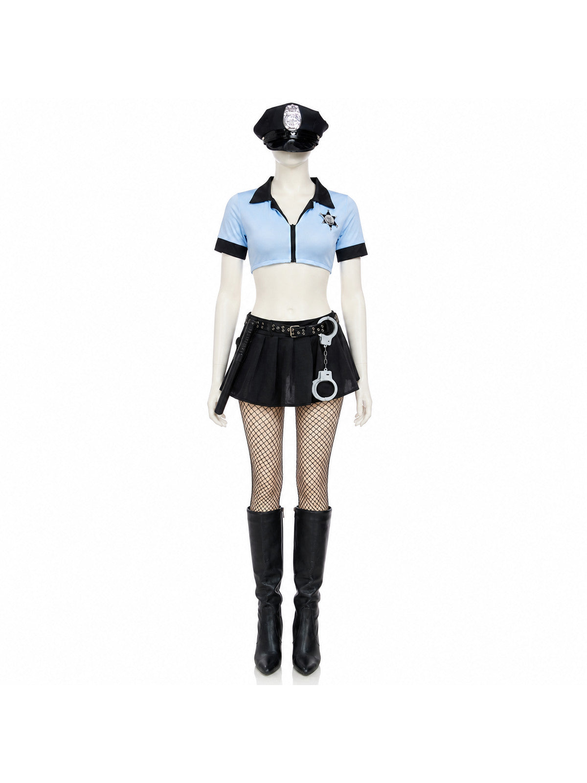 Police Cosplay Costume with Skirt and Peaked Cap