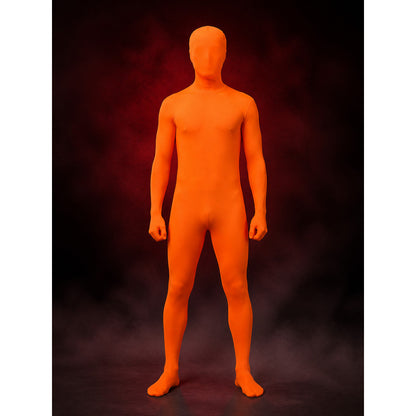 Unisex Invisible Man Bodysuit Costume, Orange Full-Body Halloween Outfit main product view