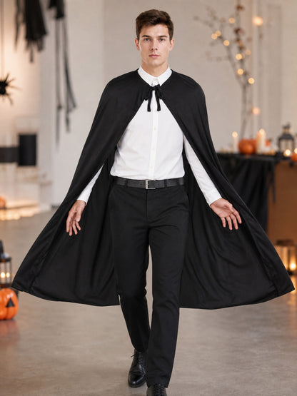 Black Long Cape Cloak for Halloween and Stage