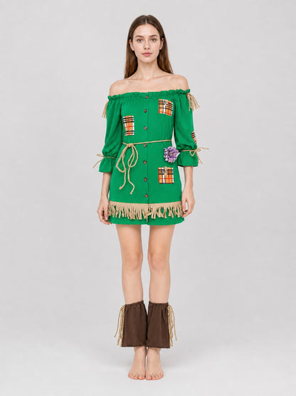 Scarecrow Cosplay Costume with Romper