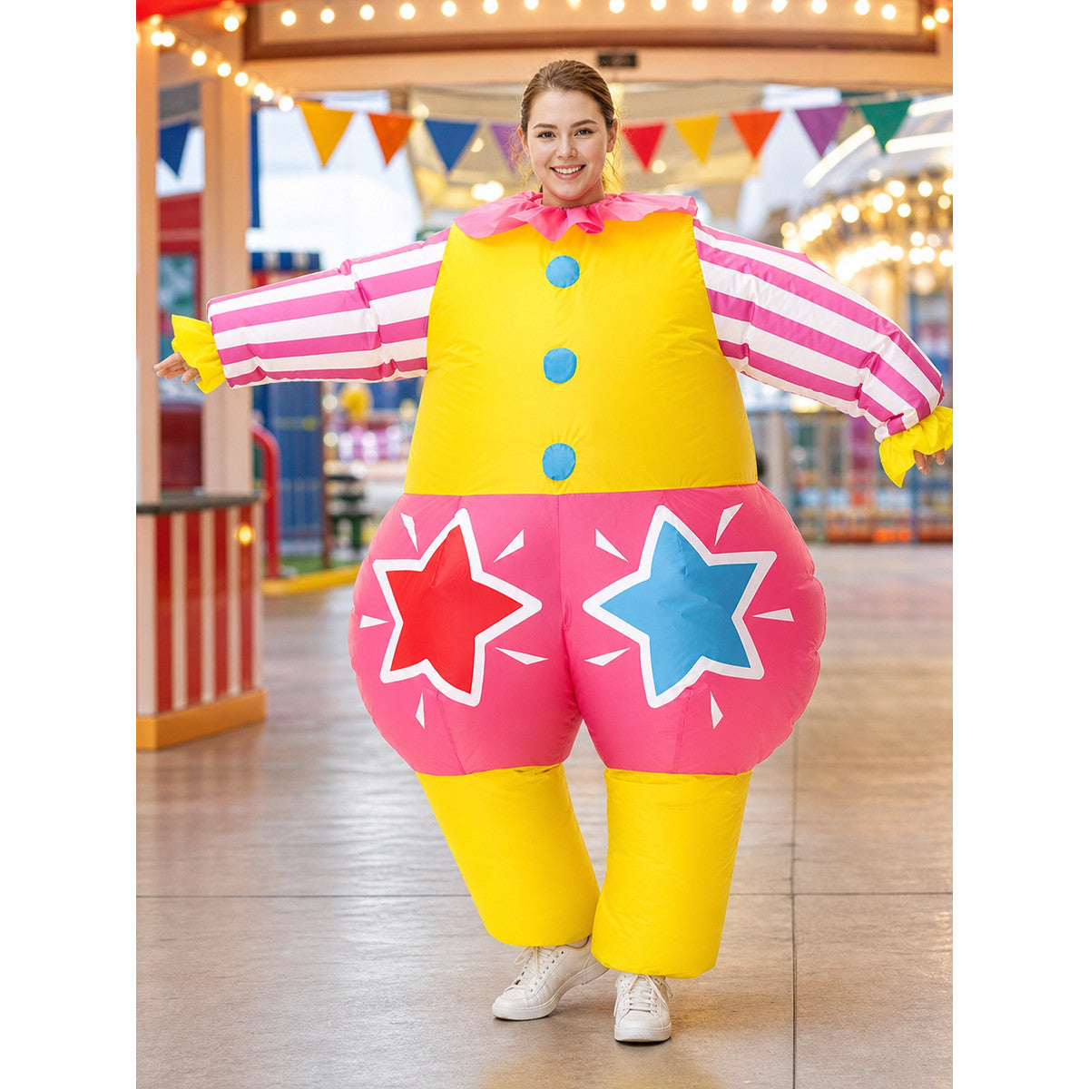 Inflatable clown costume for parties and carnivals lifestyle view