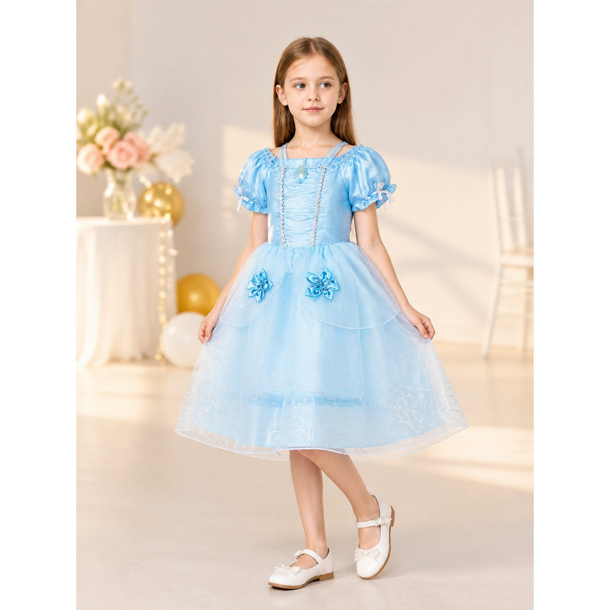 Blue Princess Carnival Costume for Halloween lifestyle view
