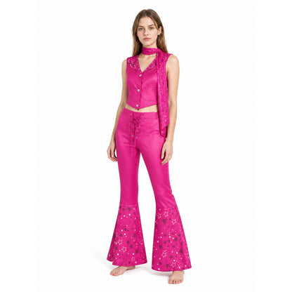 Barbie Cosplay Costume: Top, Flared Pants, and Scarf Costumes detail