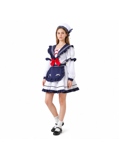 Nautical-Style Stage Costume with Apron and Bow Costume Accessories detail