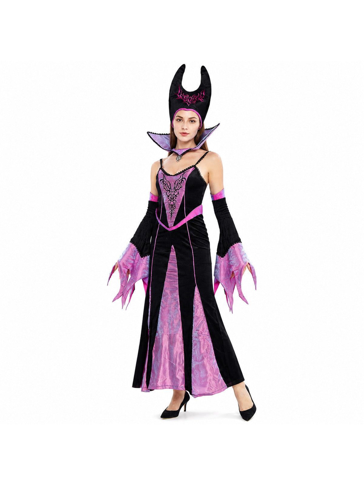 Witch Costume with Long Dress and Pointed Collar Costume Dresses detail