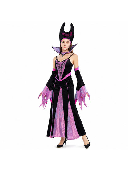 Witch Costume with Long Dress and Pointed Collar Costume Dresses detail