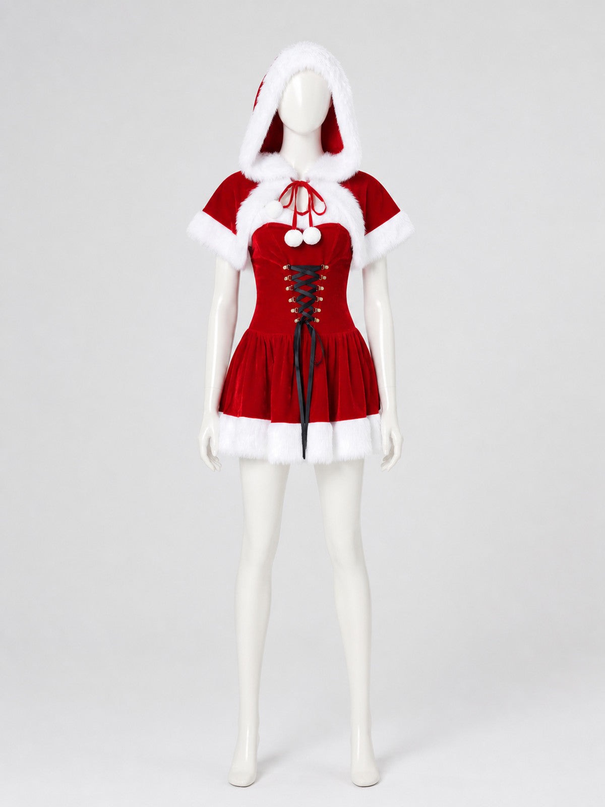New Year's Costume: Short Dress with Plush Trim Costume Dresses detail
