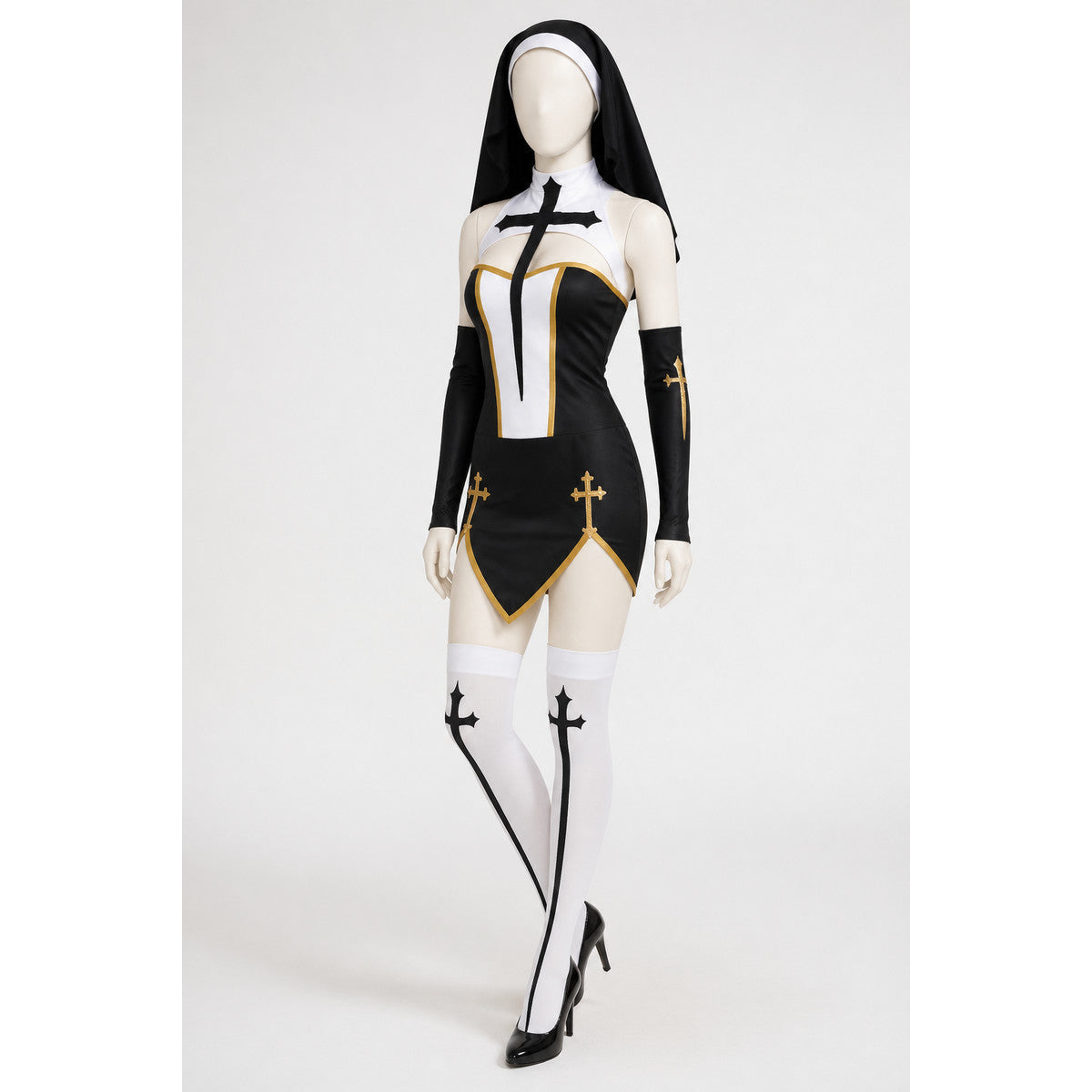 Religious Hooded Robe with Crosses