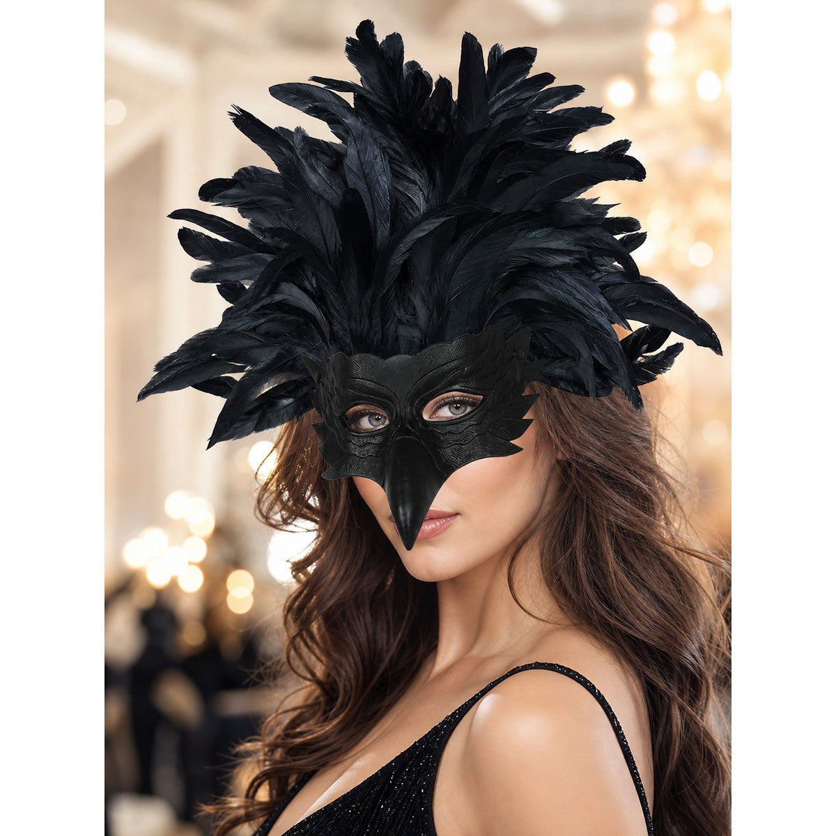 Eagle Mask with Feathers for Masquerade and Photoshoot lifestyle