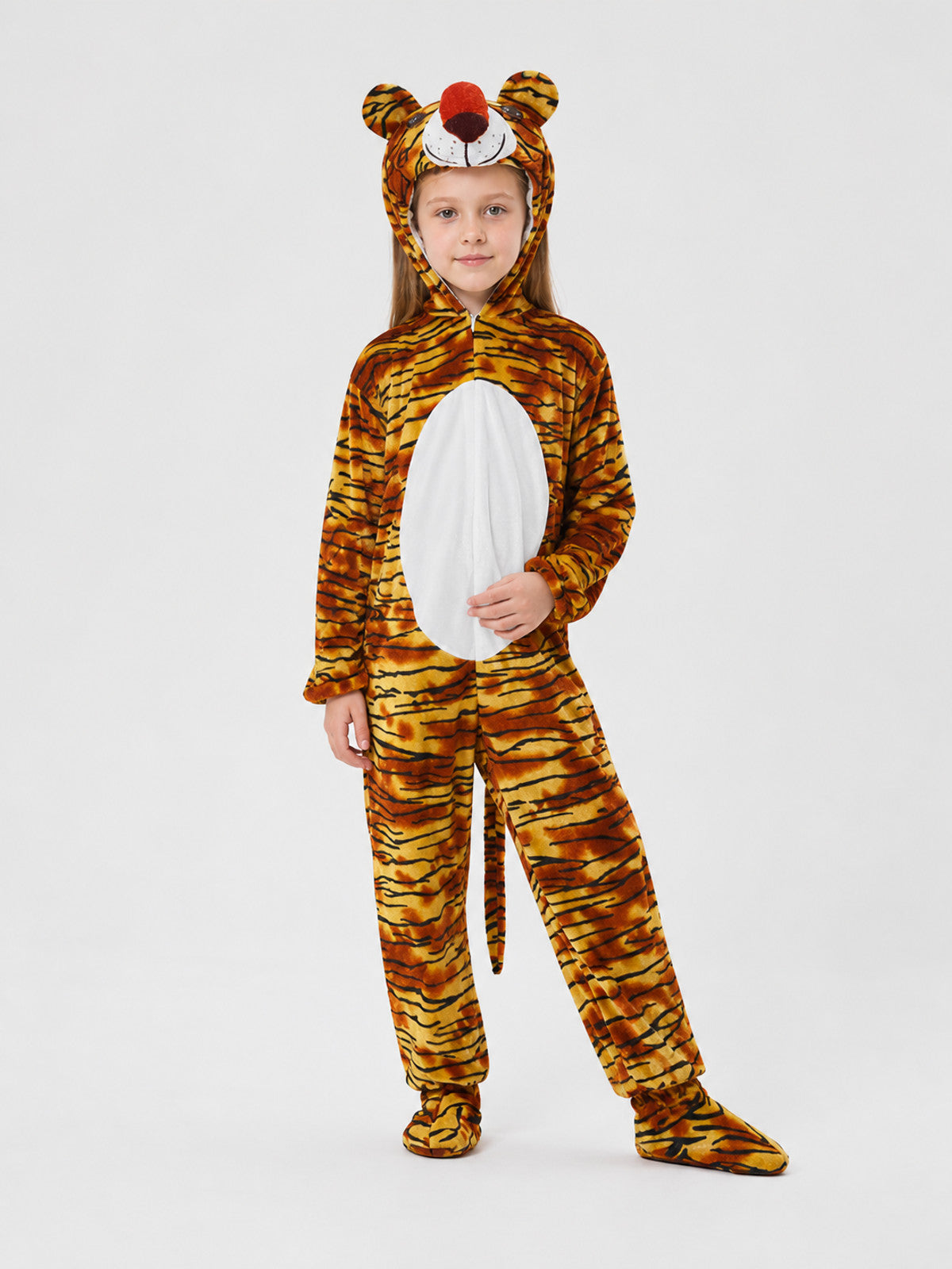 Children's Tiger Costume, Orange-and-Black Jumpsuit Costumes detail