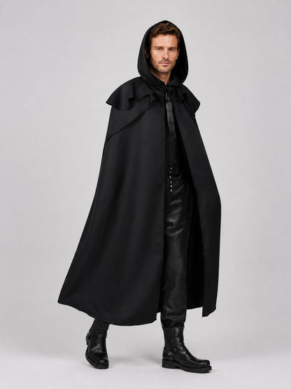 Black Hooded Death Cloak for Halloween, Cosplay