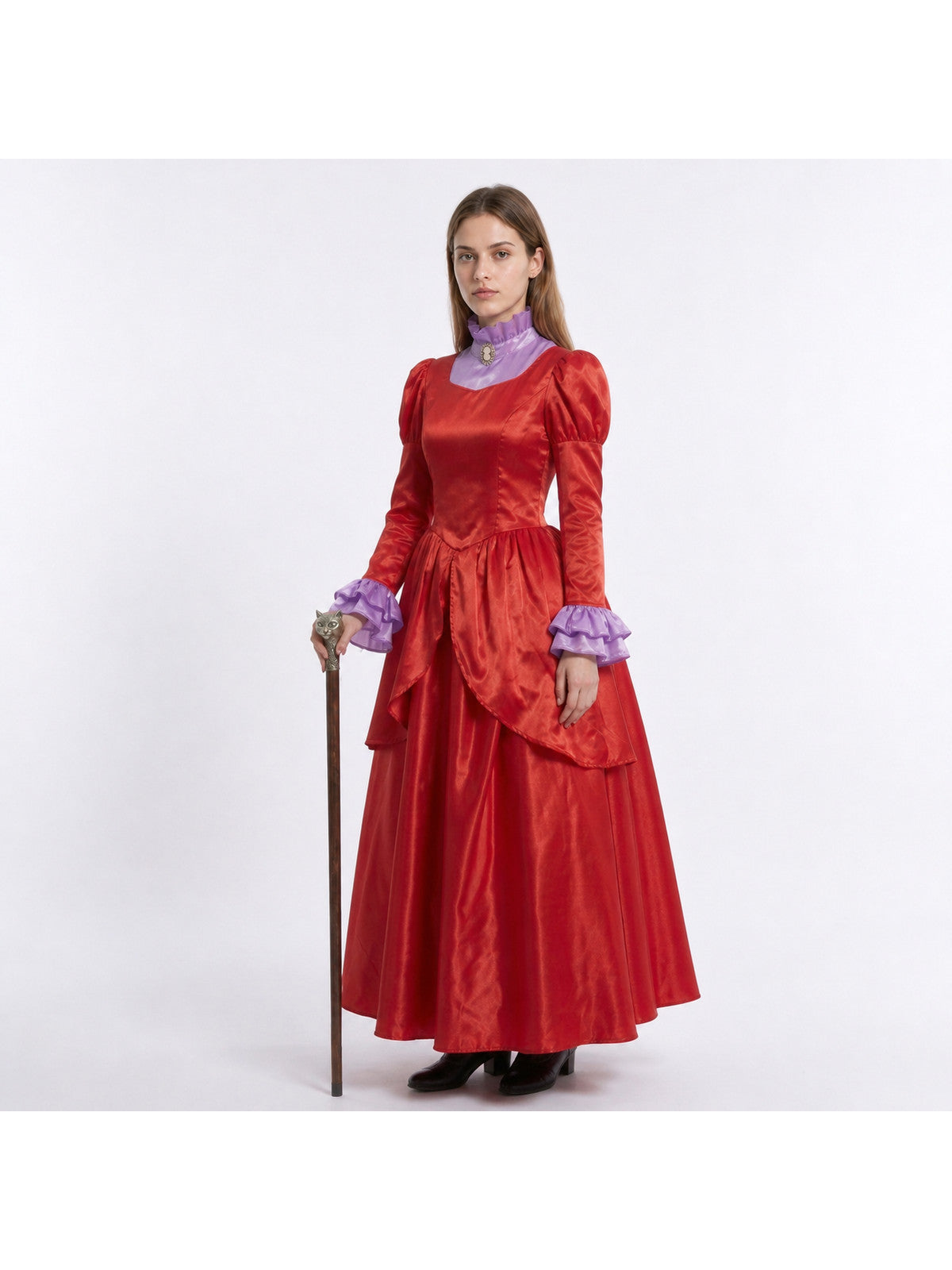 Red Stage Dress with Purple Collar