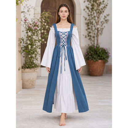 Medieval-Style Dress with a Square Neckline