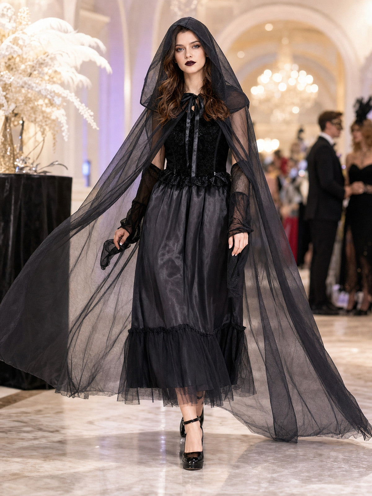 Gothic Hooded Dress Costume for Halloween