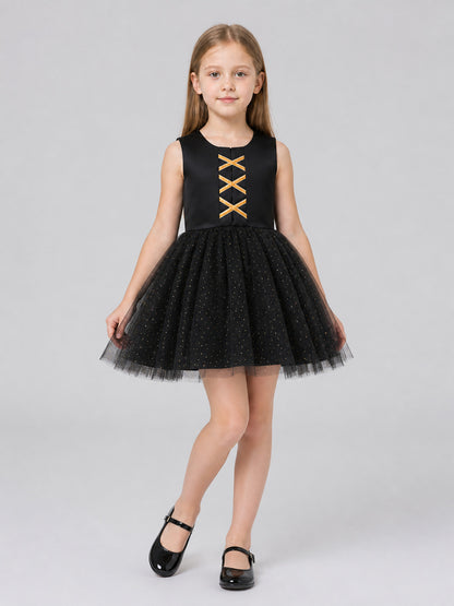 Children's Tutu Dress with Pumpkin and Bat Print Costume Dresses detail