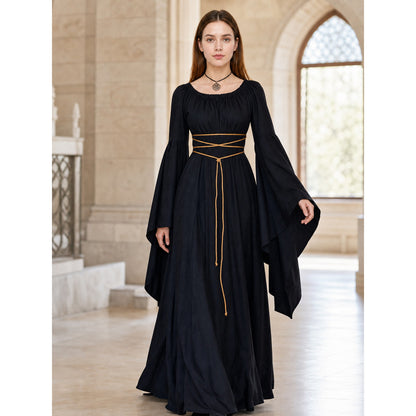 Gothic Maxi Dress with Long Sleeves