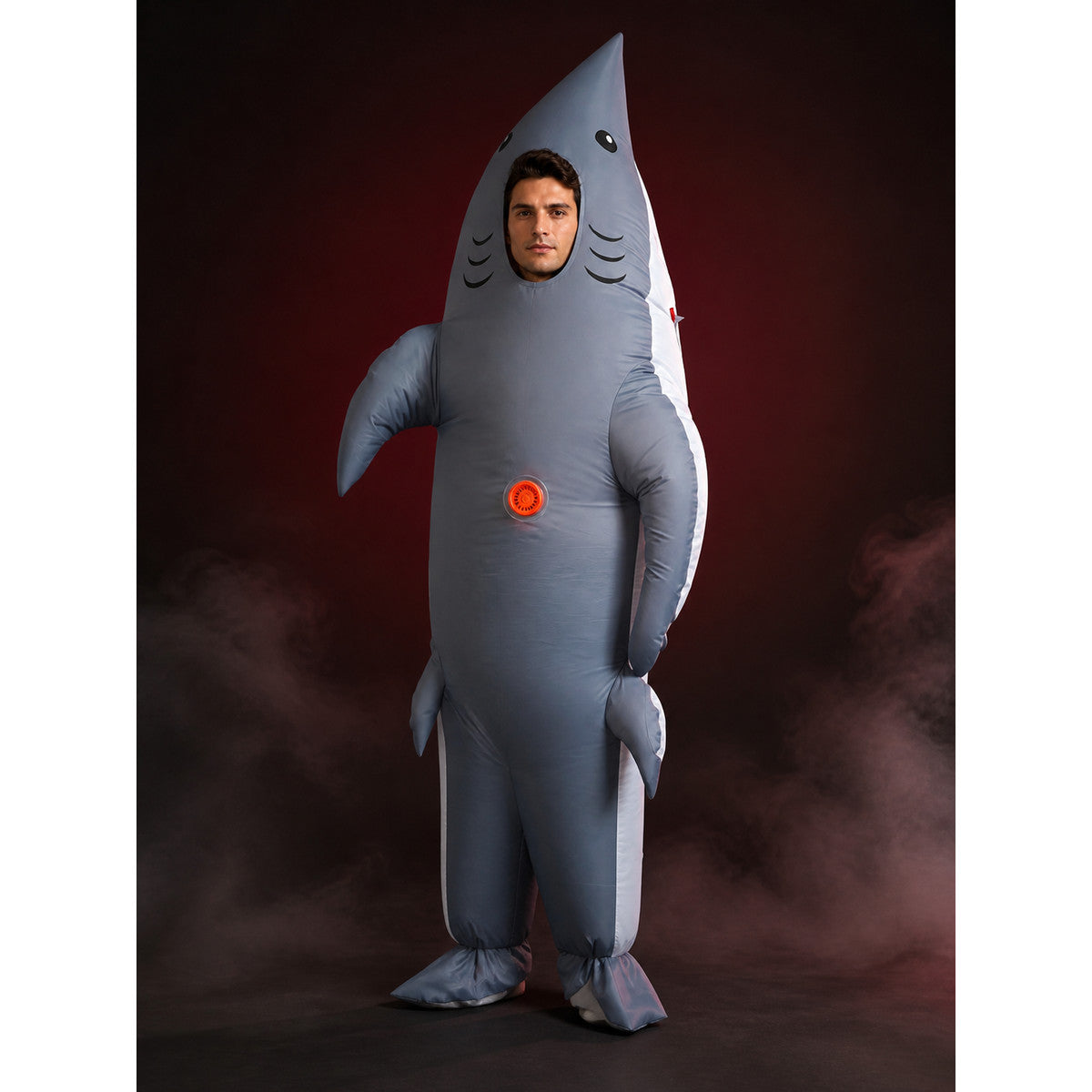 Gray Shark Inflatable Costume for Halloween, Funny Shark Suit with Fins and Tail main product view