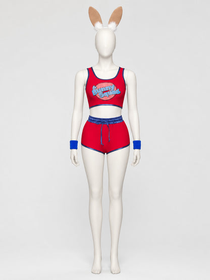 Stage Costume with Ears: Top, Shorts, and Headband