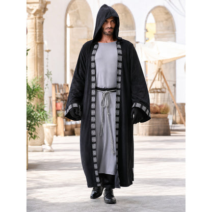 Fantasy costume with hood, robe, and gloves lifestyle view
