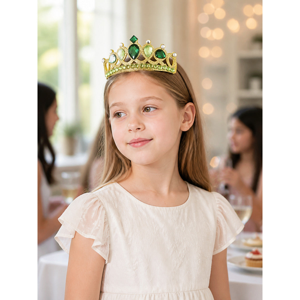 Green Crown-Shaped Halloween Costume Headband lifestyle view