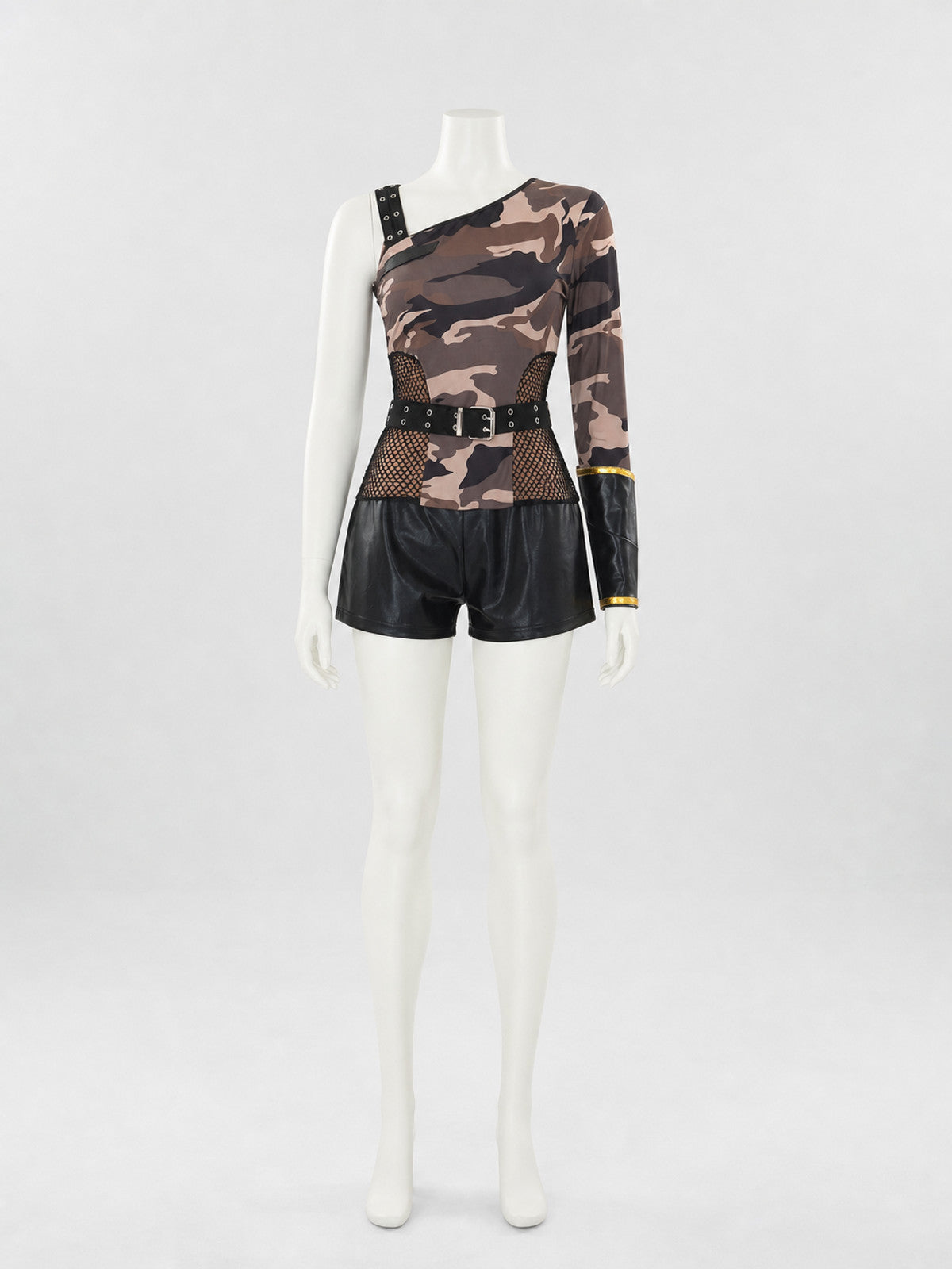 Camouflage Pilot Costume with Asymmetrical Top Costumes detail