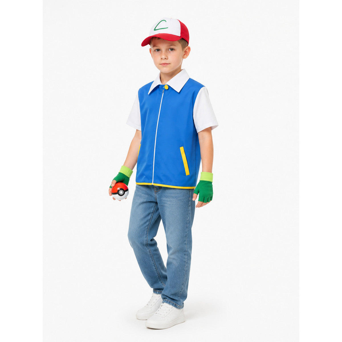 Pokémon Trainer Costume with Cap and Ball product detail