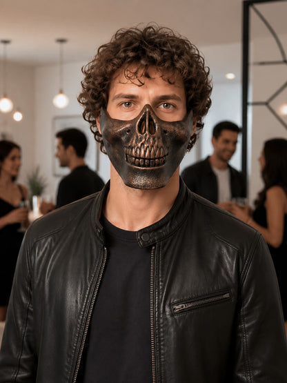 Halloween Skeleton Mask with Horns lifestyle view