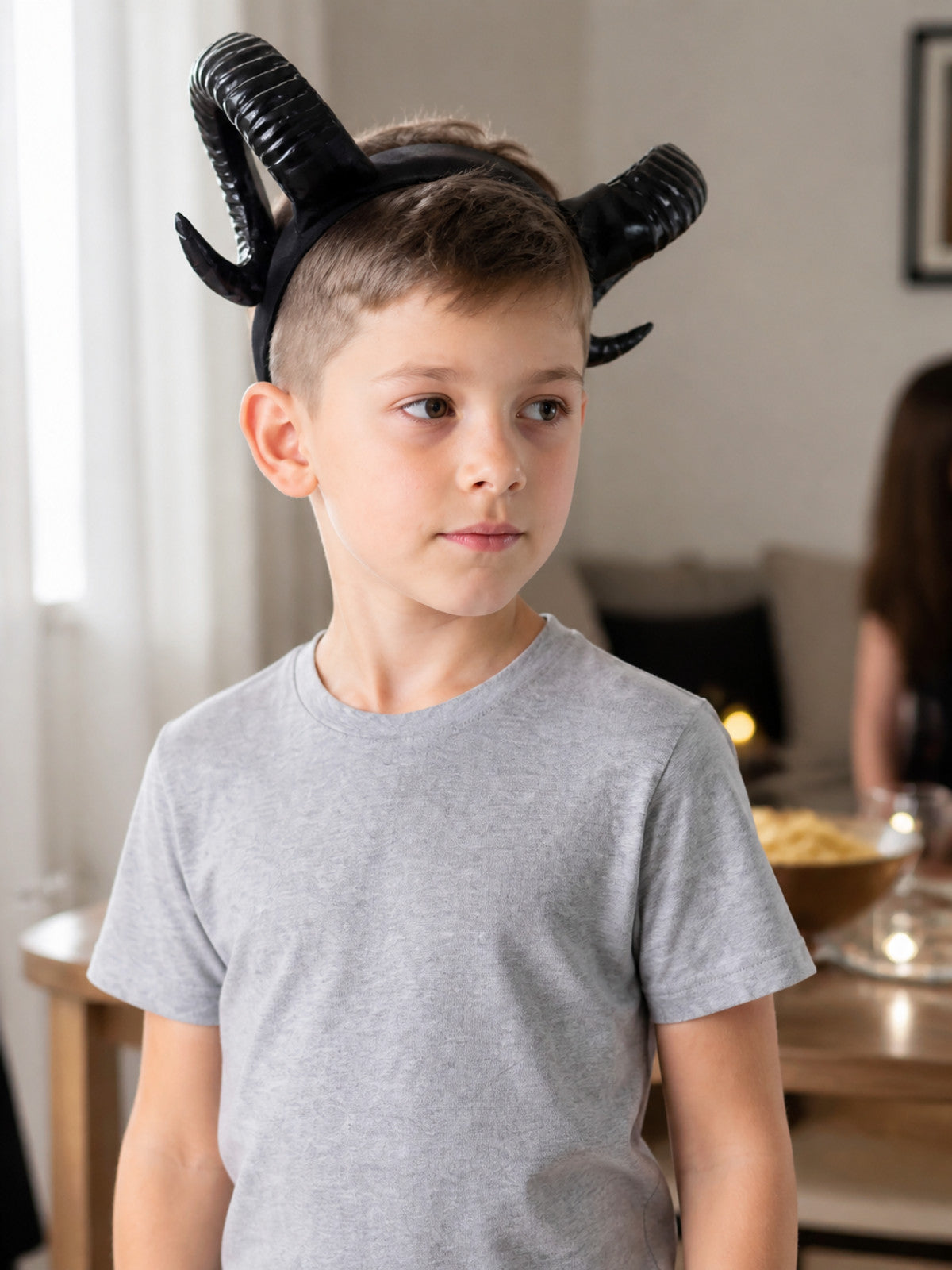 Halloween Carnival Headband with Black Horns