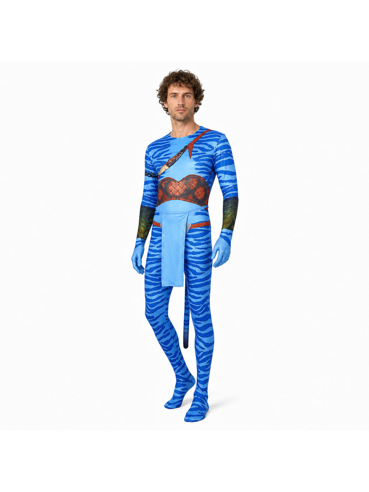 Avatar Cosplay Jumpsuit with Tail for the Stage Costumes detail