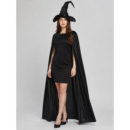 Witch Costume with Tall Hat and Long Cape