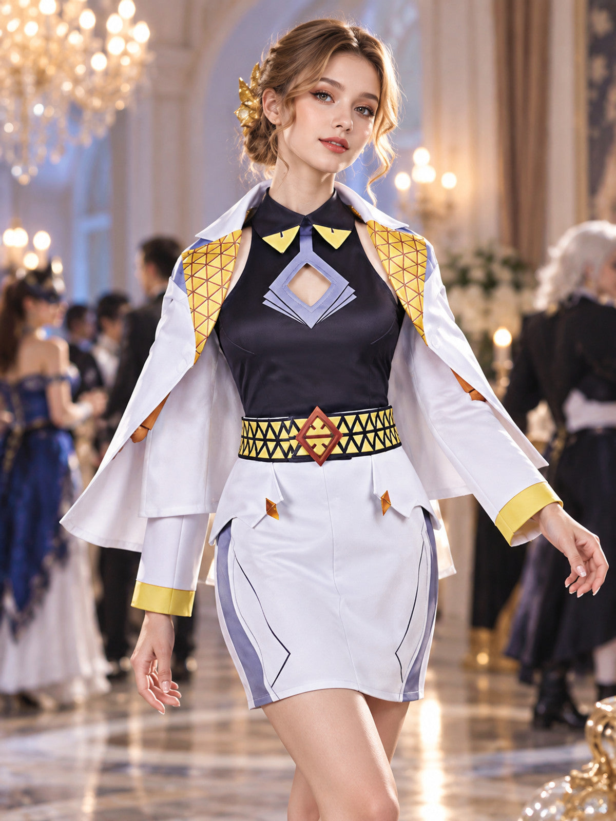Anna Cosplay Costume: Jacket, Top, Skirt, Belt
