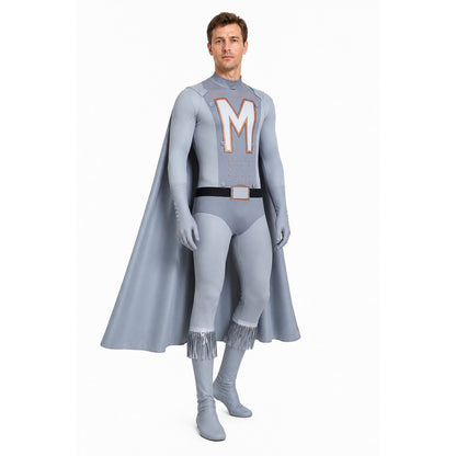 Megamind Jumpsuit with Cape, Gray-Blue on-model front view