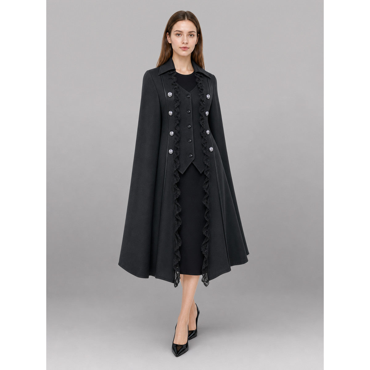 Black Gothic Carnival Cloak with Lace occasion guide