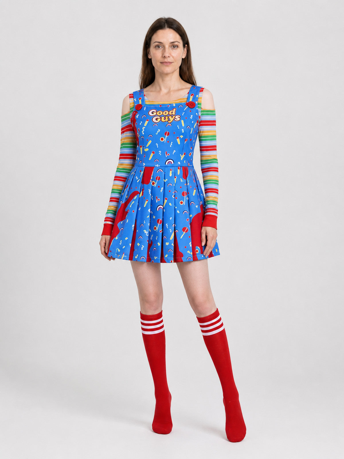Chucky Halloween Cosplay Costume: Dress and Knee-High Socks Costume Dresses detail