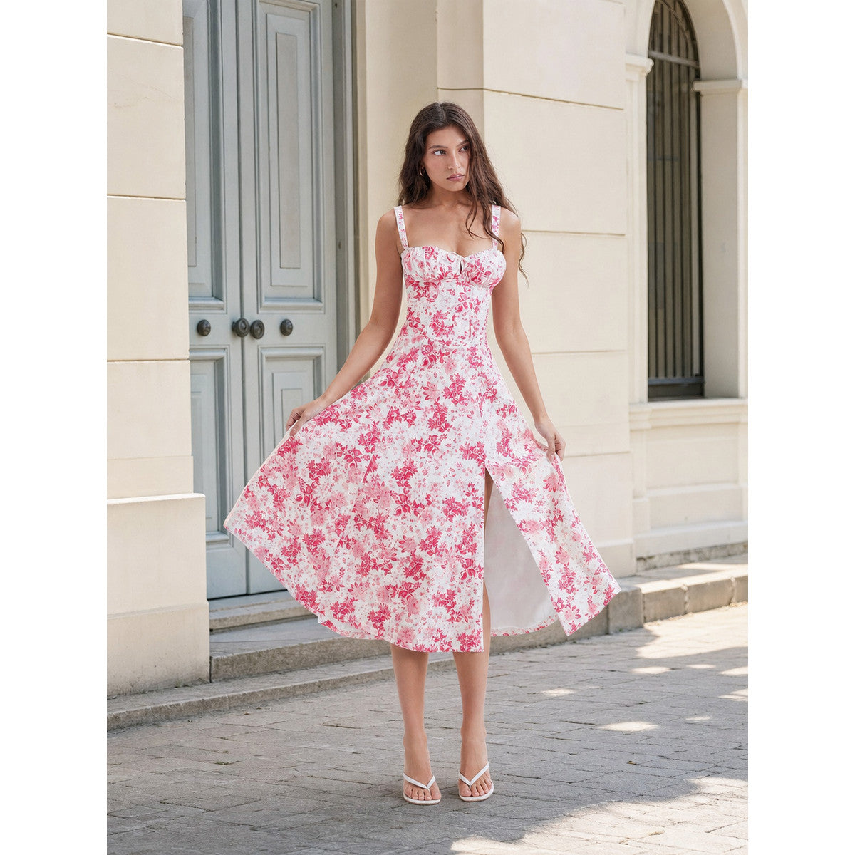 Women's Floral Print Spaghetti Strap Dress