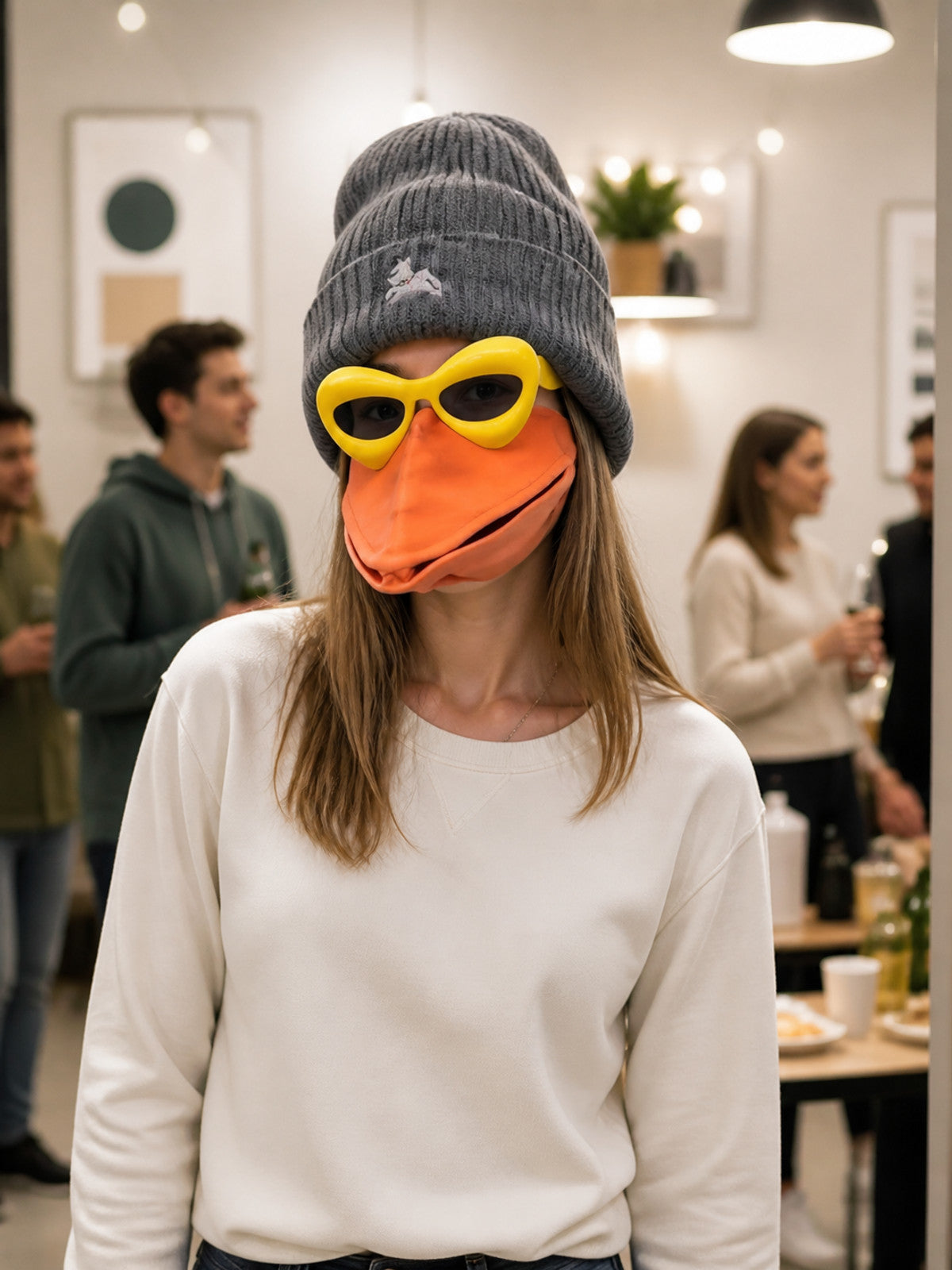 Orange Duck Carnival Mask