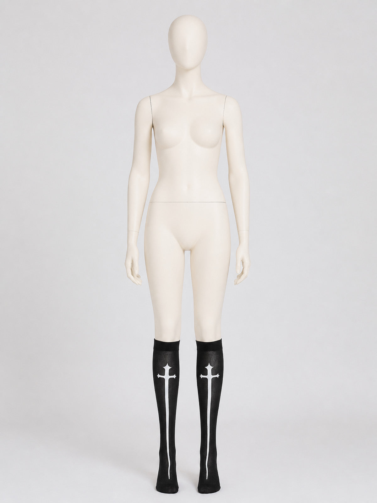 Gothic Knee-High Socks with White Crosses product detail