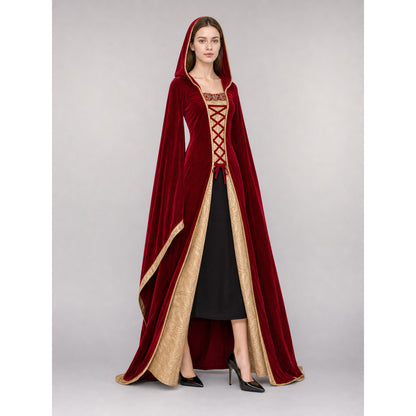 Burgundy carnival hooded cloak for cosplay occasion guide
