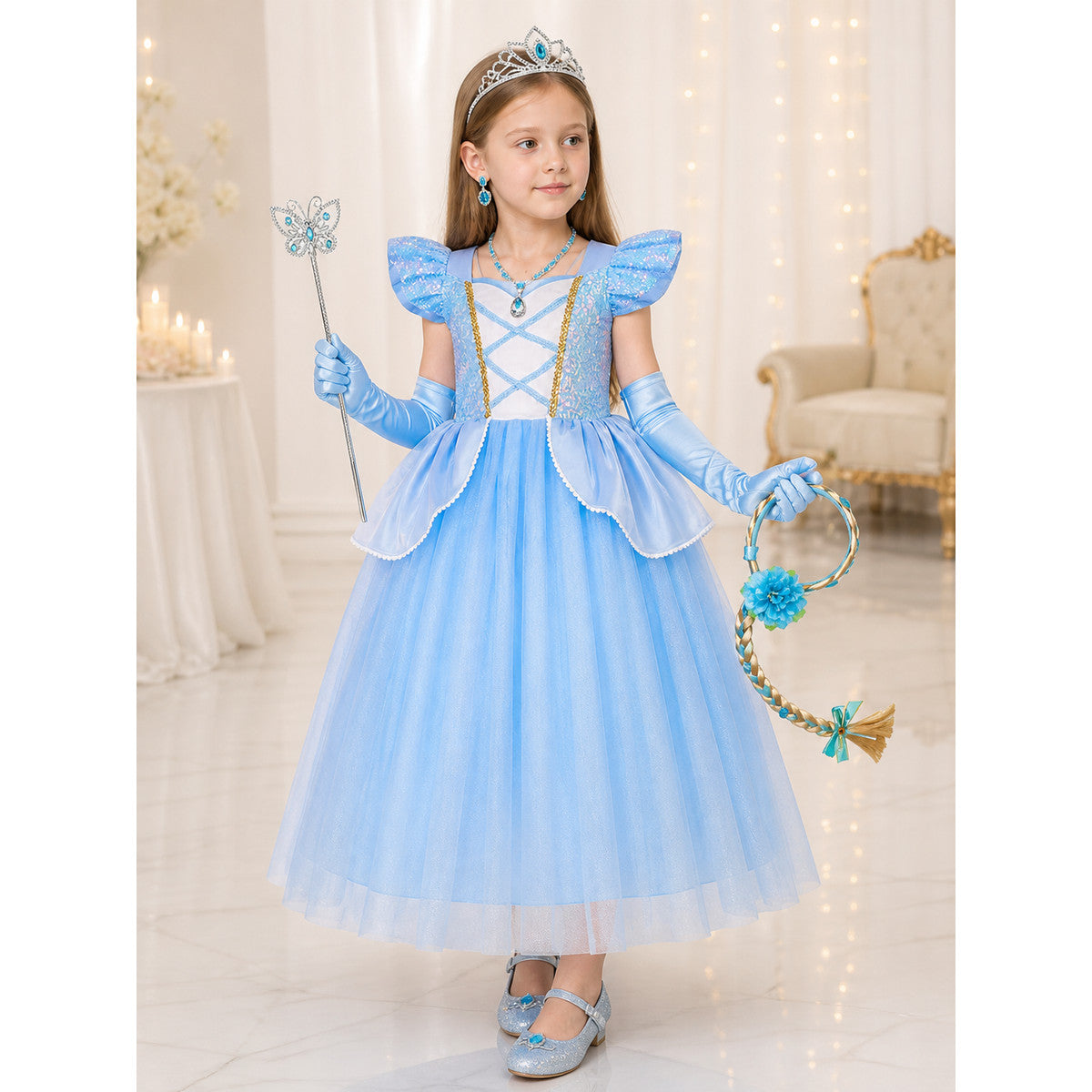Blue Princess Costume for Halloween lifestyle view