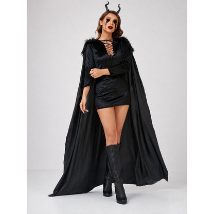 Halloween Costume with Cape and Horns