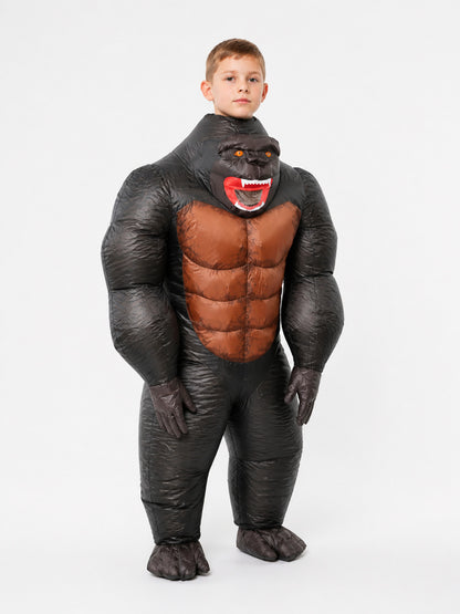 Inflatable Gorilla Costume, Black and Brown, One Size