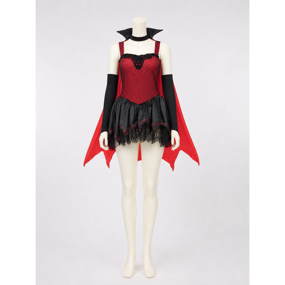 Vampire Dress with Red Cape and Lace