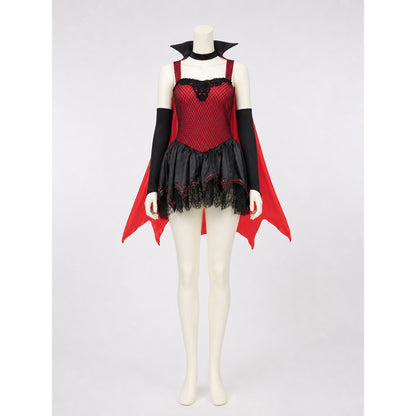 Vampire Dress with Red Cape and Lace