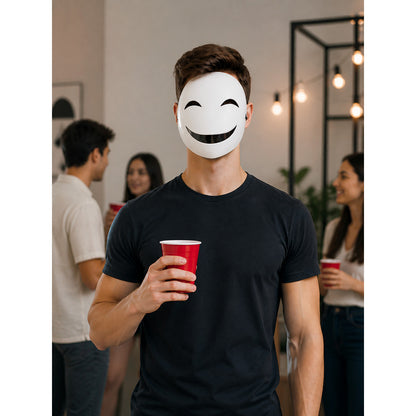 White and Black Carnival Mask for Halloween and Cosplay lifestyle view