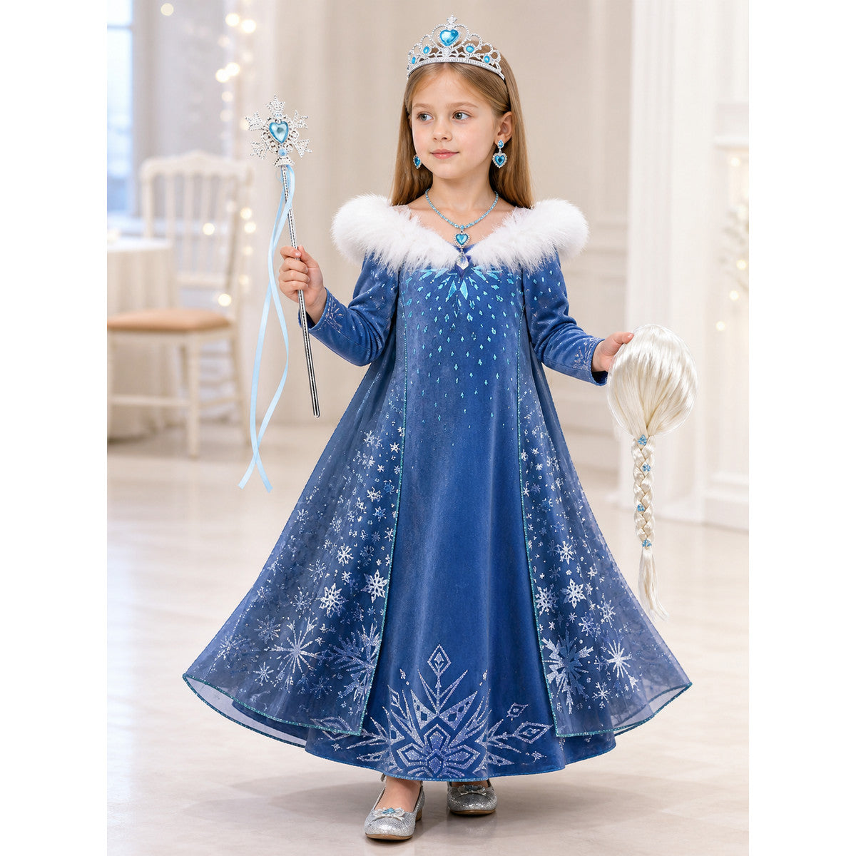 Snow Queen Carnival Costume for Halloween and Cosplay lifestyle view