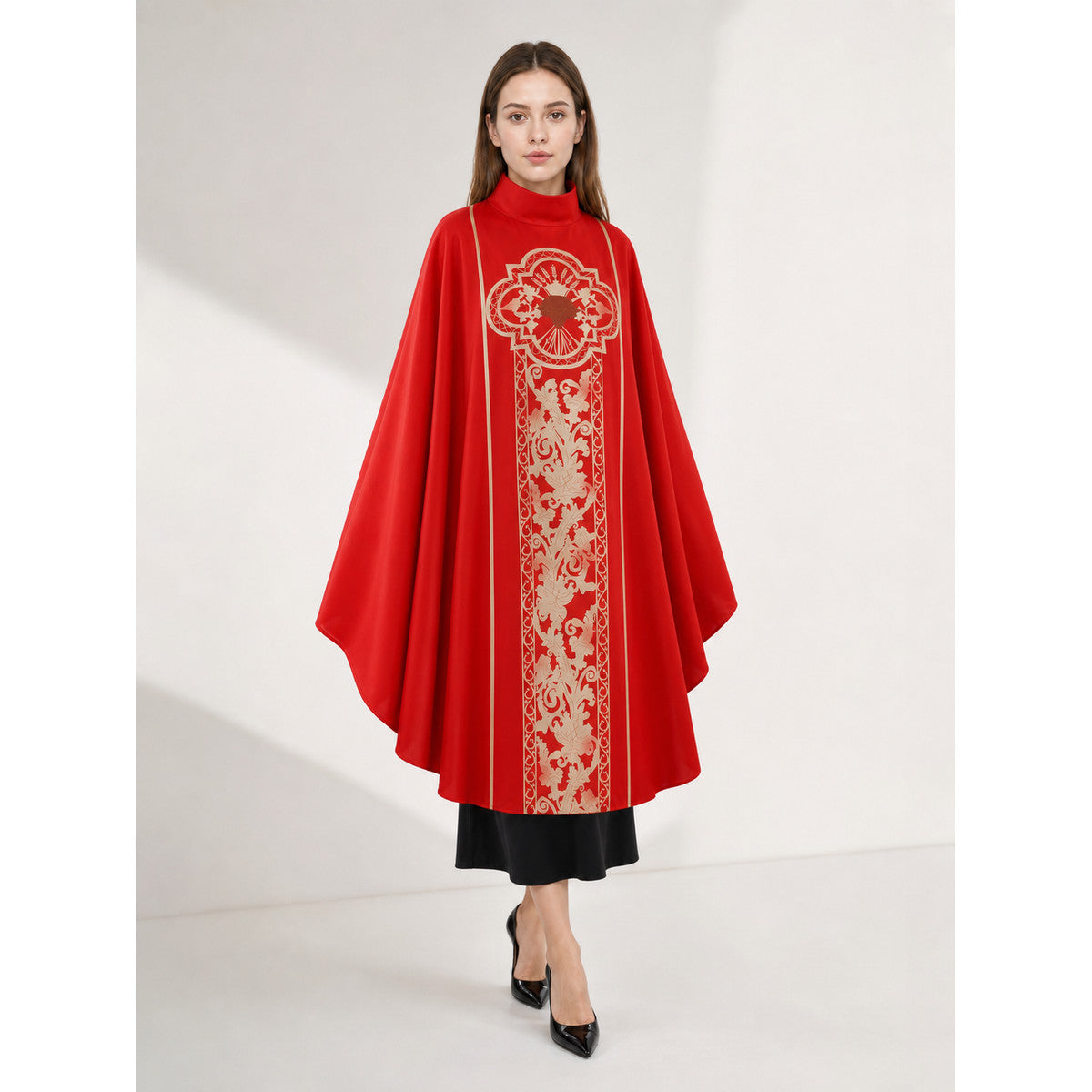 Red costume cloak with ornament and sleeves occasion guide