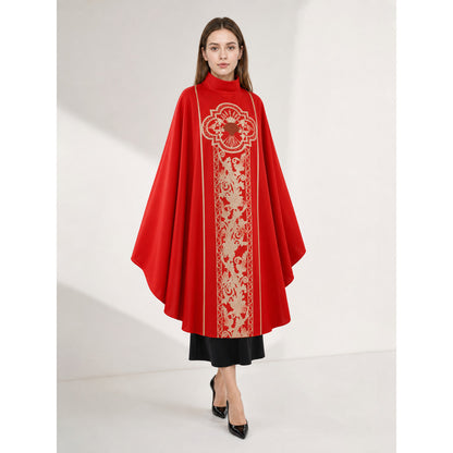 Red costume cloak with ornament and sleeves occasion guide