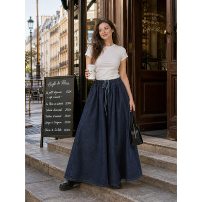 Dark Blue High-Waisted Wide-Leg Jeans lifestyle view